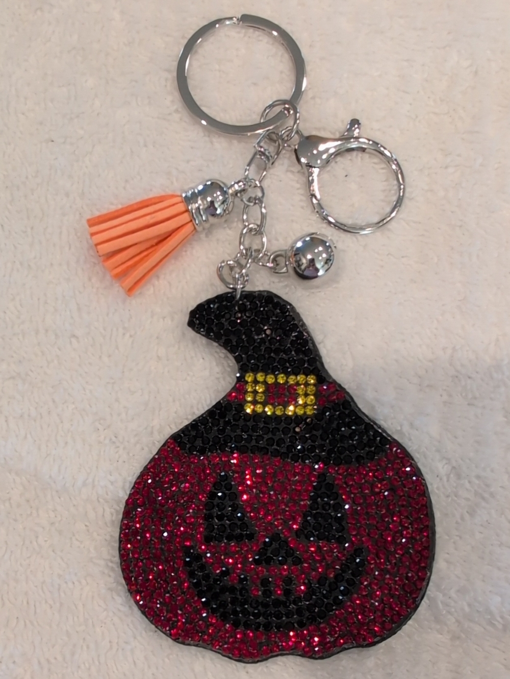Halloween Crystal Jack-o'-Lantern Keychain Bag Charm